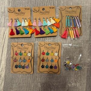 Tassel and Pawprint Jewelry Charms